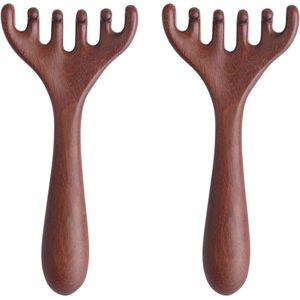 BOXOB 2st Houten Hoofdmassager, Draagbare Hoofdkrabber voor Diepe Ontspanning Duurzame Houten Kam Houten Hoofdhuidmassager Cadeau voor Familie en Vrienden