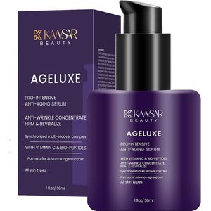 Ageluxe Gezichtsserum 2025 Nieuw – Vitamine C, Niacinamide & Peptiden – Anti Aging Serum - Korean Skincare – Gezichtsmasker – Verstevigend & Hydraterend Serum voor Glow, Lift & Jeugdige Huid – 30ml