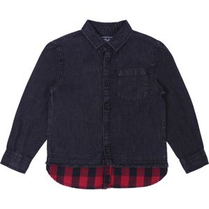 Zwart geruit jongenshemd