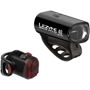Lezyne Hecto StVZO 40 Lux / Femto USB StVZO Pair - Oplaadbare LED fietslampen - 2 standen - Achter 8 Lumen - Voor 140 Lumen - Accu tot 7-8 uur - Waterdicht - Aluminium - Zwart