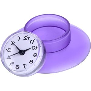 Mini-wandklokken schattige badkamer keuken spiegel zuignap wandklok douche waterdicht kwarts horloges decoratie - paars - met zuignap - badkamerdecoratie .