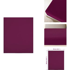 vidaXL Jersey hoeslaken - bordeaux - 90x200 cm - 100% katoen - Hoeslaken
