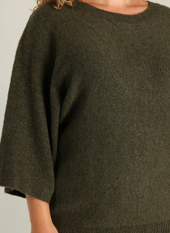Yest Curve - Gebreide Trui - Donkergroen - Met Lurex