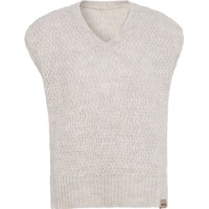 Knit Factory Luna Spencer Dames - Debardeur voor dames - Mouwloze trui - Dames Trui - Trui zonder mouwen - Beige - 40/42