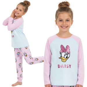 DISNEY Daisy TWEE-DELIGE pyjama voor meisjes, WARME POLAR pyjama met lange mouwen