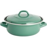 Lite-Body - Magnus Braadpan 24cm/2,5 l met deksel- Emaille- Olijf Groen - Inductie en gas