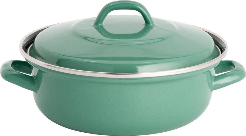 Lite-Body - Magnus Braadpan 24cm/2,5 l met deksel- Emaille- Olijf Groen - Inductie en gas