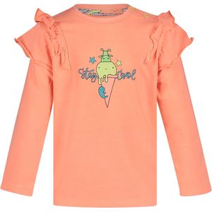 4PRESIDENT T-shirt meisjes - Neon Bright Coral - Maat 74 - Meiden shirt