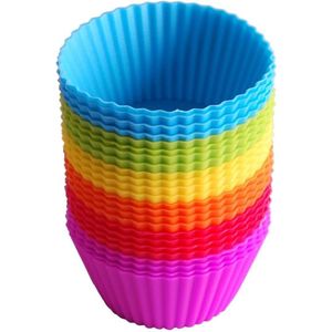 Inovra ® Herbruikbare Siliconen Cupcakevormpjes Set van 24 Stuks voor Heerlijke Muffins en Cupcakes