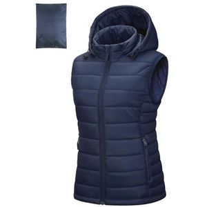 Gewatteerd damesvest met capuchon - Opvouwbare hybride sportvesten voor wandelen en kamperen