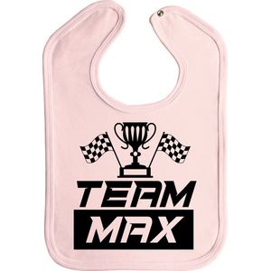 Slabbetjes - slabber - slab - baby - Team max - formule 1 - max verstappen - red bull racing - drukknoop - stuks 1 - baby roze