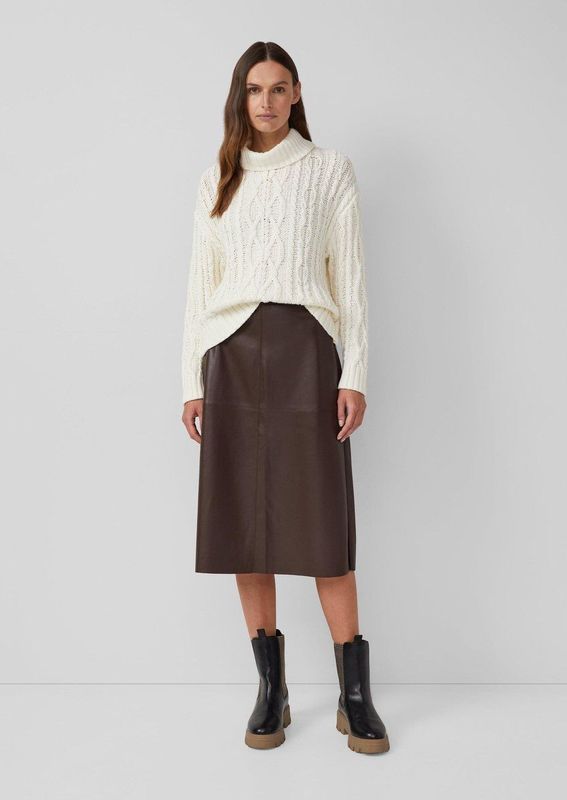 Rok - A-lijnrok - Imitatieleer - Midirok