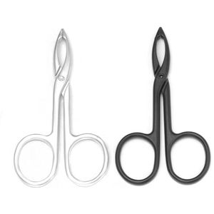 2-pack, pincetschaar, rechte schaarvorm, wenkbrauwpincet, voor epilator, gezichtsontharing, wenkbrauwverzorging (zilver en zwart)
