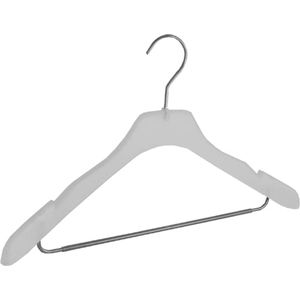 De Kledinghanger Gigant - Kledinghanger - Volwassenen - 8644-9 - 10 Stuks - Blousehanger - Shirthanger - Kunststof - Frosted - Gebogen Model - 44 cm - Rokinkepingen - Anti-slip Broeklat - Kleerhanger (8644_9/10)