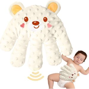 Slaaphulp- Baby Soothing Palm - De Baby rocker - Slaaphulp Voor Baby & Kinderen - Automatisch - Oplaadbaar - Slaaptrainer - Help Baby Beter Slapen - Elektrisch Baby Handkussen - Baby Schrik Preventie Kussen - Kan Worden Verwarmd-Beige berenpatroon