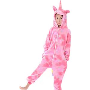 Onesie Eenhoorn/Unicorn Meisjes Roze - Maat 98/104 - Verkleedkleren - Kostuum - Carnaval - Jumpsuit - Pyjama - Kerst