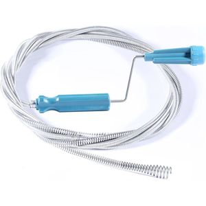 Buisreinigingsspiraal 3 m x 6 mm afvoerspiraal afvoerreiniger spiraal afvoer pijpreiniging met boorpunt afvoerslang extra dunne buisreinigingsas met zwengel