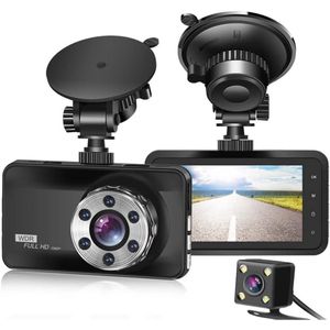 Dashcam voor auto voor en achter – Dual dashcam – Voor- en achtercamera – Autocamera – Full HD dashcam – Dashcam met nachtzicht – Dashcam met bewegingssensor – Groothoeklens – Parkeermodus – Loop recording – Dashcam met SD-kaart