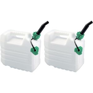 EDA brandstof Jerrycan - kunststof - transparant - 10 Liter - 32 x 18 x 30 cm - benzine / diesel