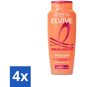 4 x L'Oréal Elvive Dream Lengths Shampoo 250 ml - L'Oréal Paris - Elvive - Shampoo - Lang Haar - Beschadigd Haar