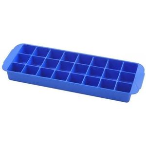 1 x Ijsblokjes - ijsklontjes vormen - IJsblokjesvorm - Herbruikbaar - 24 ijsblokjes - IJsblokjesmaker rubber 26x8,5x2,5cm blauw