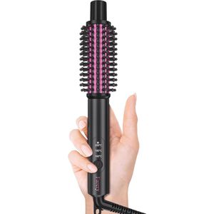 Mini Thermal Brush 25mm – Verwarmde Ronde Borstel met 3 Warmtestanden voor Krullen en Steil Haar – Compact en Veilig voor Halflang Haar