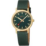 Mondaine M660.30314.60SBS Horloge - Textiel - Groen - 36mm