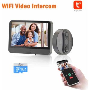 Wifi Video Intercom - Voor Thuis Draadloze Deurbel Video - Kijkgaatje Met Camera - Tuya Smart Home Video-eye - Wifi Intercoms - Voor Appartement
