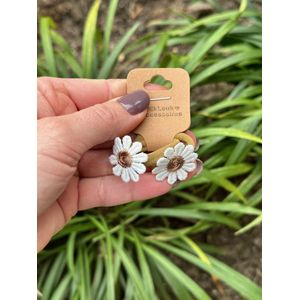 Schattige haarelastiekjes bloem - Madelief brons klein - Haarelastiekjes - Elastiekjes voor meisjes - Haaraccessoires - Haaraccessoires voor meisjes - Mooie haarelastiekjes meisje - Cadeautje meisje - Setje van 2 elastiekjes