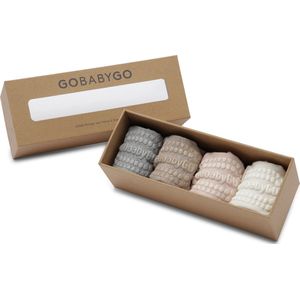 GoBabyGo Combo Box - bamboe antislip sokjes / Soft Pink, Grey Melange, Off White, Sand - 1-2Y / 20-22