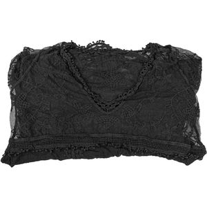 Allecto plus - Gehaakte Dames Strandjurk - Bikini Cover Up - Bloemenpatroon - Zwart