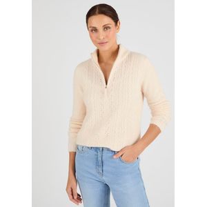 Damart - Trui met ritskraag van alpacamix - Dames - Bruin - XS