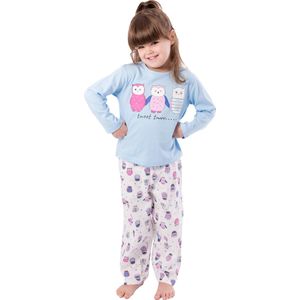 Amantes - Pyjama - Blauw - Uiltjes - Meisjes