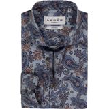 Ledub - Modern Fit - Overhemd - Lichtblauw Dessin - Strijkvriendelijk