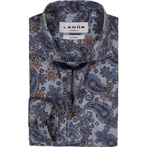 Ledub - Modern Fit - Overhemd - Lichtblauw Dessin - Strijkvriendelijk