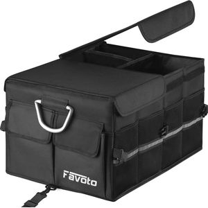 Kofferbak Organizer voor Auto met Deksel - Opvouwbaar, Meervoudig Vak, Duurzaam Oxford Materiaal, Nachtreflectoren en Verstelbare Riemen