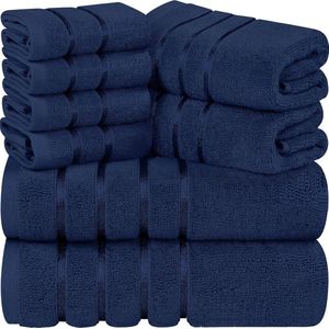 8-delige luxe handdoekenset, 2 badhanddoeken, 2 handdoeken en 4 washandjes, 600 g/m², super absorberende viscose handdoeken, ideaal voor dagelijks gebruik