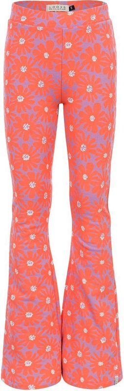 LOOXS Little 2601-7605-985 Meisjes Broek - Maat 92 - ornaje bloemprint van 95% Cotton 5% elastan