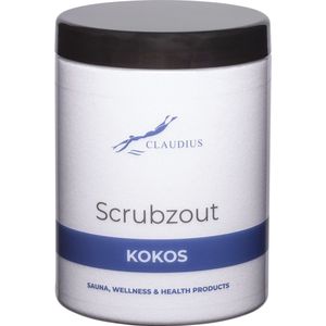Scrubzout Kokos in handige pot - 1250 gram - met zwarte deksel - Hydraterende Lichaamsscrub