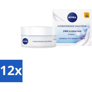 12 x NIVEA - Essentials Dagcrème - Hydraterende Gezichtscrème - Normale tot gemengde huid - SPF 30 - Met Vitamine E & Lotusextract - 50 ml - NIVEA Dagcrème - Hydraterende Dagcrème - Dagcrème Voor Normale Huid - Dagcrème Met SPF - Vitamine E Dagcrème