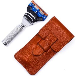 Travel Fusion Compatibel Razor met Leather Case - Parker TravFus