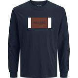 JACK&JONES - JJHAYATO TEE LS CREW NECK BTS - Blauw - Lange Mouwen Shirt