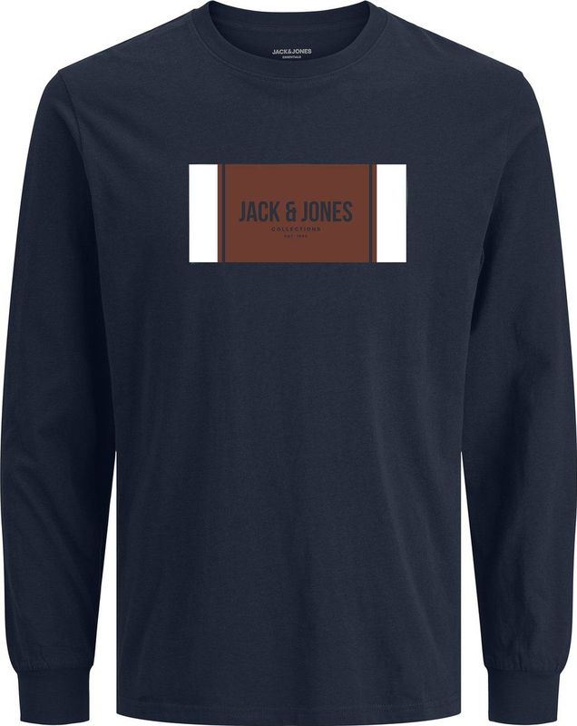 JACK&JONES - JJHAYATO TEE LS CREW NECK BTS - Blauw - Lange Mouwen Shirt