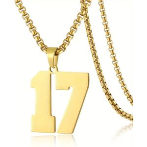 Livano Ketting - Heren - Staal - Nep zilver - Met Hanger - Nep Goud - 17