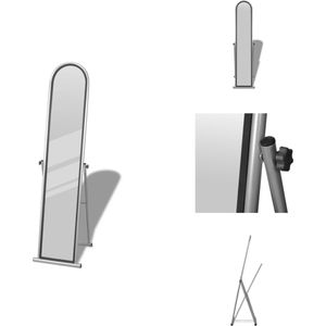 vidaXL Spiegel - Lengtespiegel - 144.5 x 24.5 cm - Kras- en roestbestendig - Staal + lak - 38 x 43 x 152 cm - Grijs - Spiegel