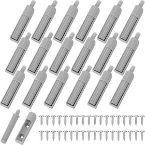 16 softclose-inbouws deurdempers met schroeven - afneembare kastdeur dempers - drukdeuropener - zachte rubberen kop - meubeldempingsbuffer - keukenkasten & kantoor - deuren softclose deurdemper