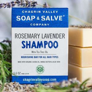 Gift Set ��– 100 % Natuurlijke Rosemary Lavender Shampoo Bar met duurzaam houten zeepbakje  - Chagrin Valley - Gift set - Natural –-  luxury Shampoo – Aanbieding !!!