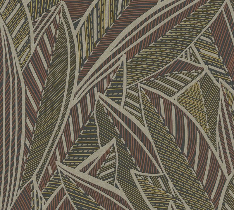 A.S. Création - French Affair - Vliesbehang - Bruin Geel Rood Zwart