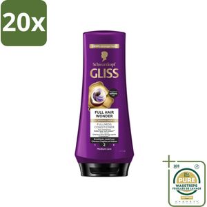 20 x Gliss Conditioner Full Hair Wonder - 200 ml - Grootverpakking - Haarversterking - Volume - Fijn Haar - Dun Haar - Haarbreuk