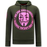 Hoodie Heren Print - We Are Anonymous - Groen